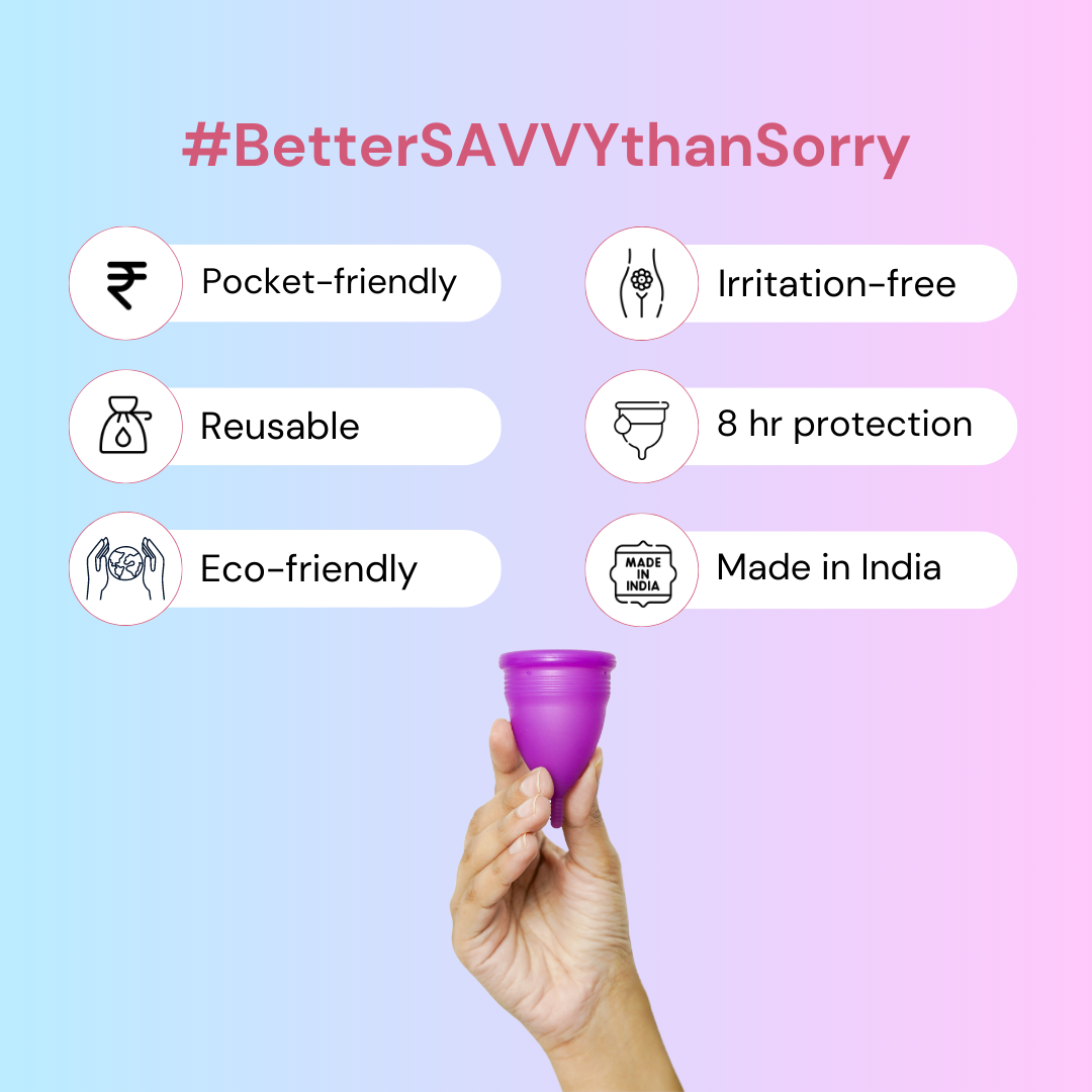 Savvy #BossLady Large Size Reusable Menstrual Cup with Collapsible Menstrual Cup Sterilizing Container