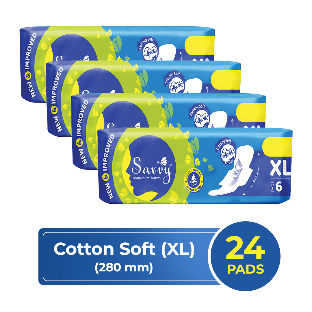 Savvy Cottony Soft XL (6 Pads per packet )- 4 Pkts